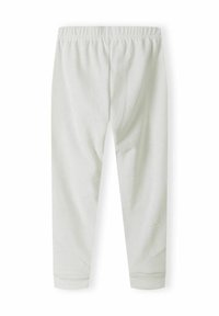 Leggings côtelés gris clair avec une taille élastique et un design de jambe fuselée. Présente des motifs d'étoiles subtils pour ajouter de la texture.