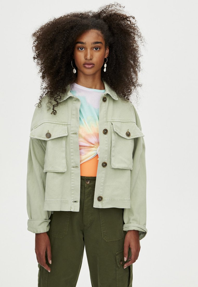 PULL&BEAR MIT TASCHEN Spijkerjas light greenLichtgroen PULL&BEAR MIT TASCHEN Spijkerjas light greenLichtgroen