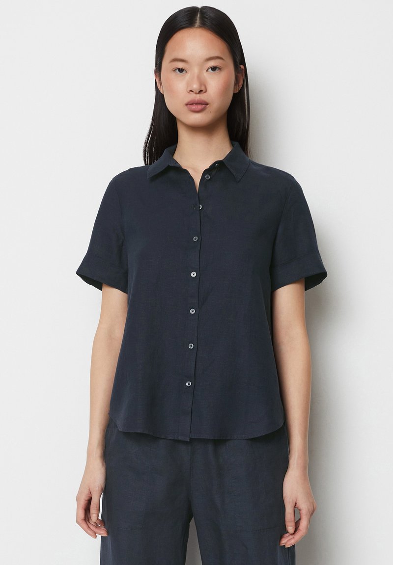 Marc O'Polo KURZARM-REGULAR AUS LEICHTER QUALITÄT - Hemdbluse - deep blue sea