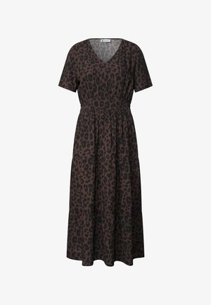 Street One, MIDI-KLEID MIT PRINT UND SMOK-DETAIL - Vapaa-ajan mekko - molten earth