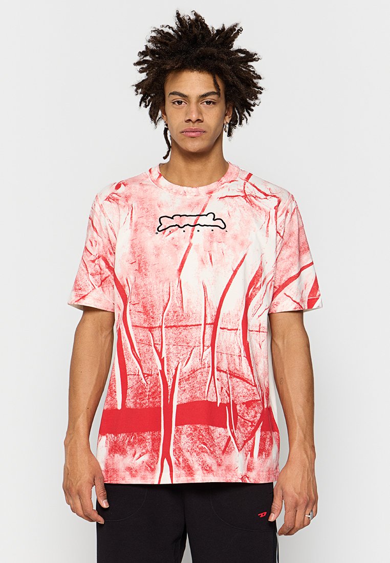 Diesel T-shirt print rood