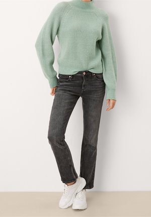 Striktrøje - mottled green