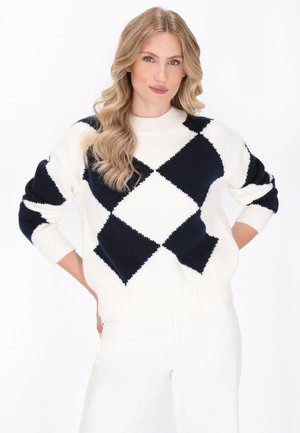 Trui - offwhite dark navy