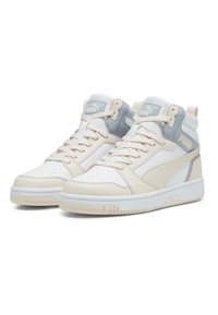 Puma REBOUND V6 UNISEX - Visoke tenisice - white gray fog rosebay