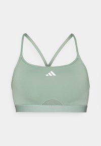 3STRIPES - Lengvai krūtinę prilaikanti sportinė liemenėlė - silver green
