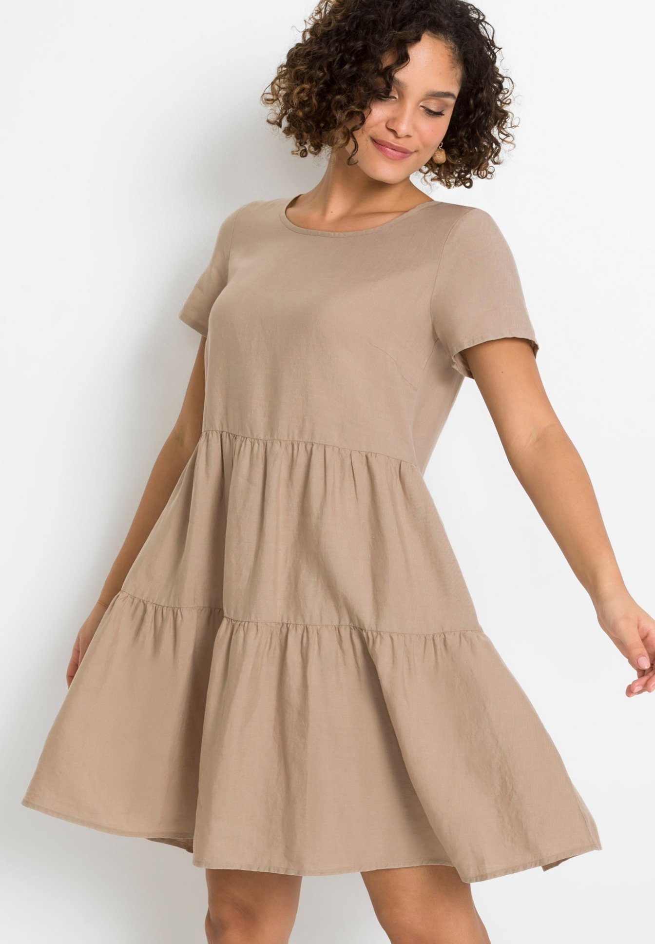 bonprix Vestito di jeans - beige/sabbia - Zalando
