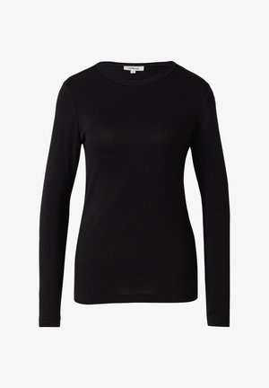 Must tume pikkade varrukatega, istuv crew neck särk ühtlase mustriga ja tagakaeluses s.Oliveri silt.