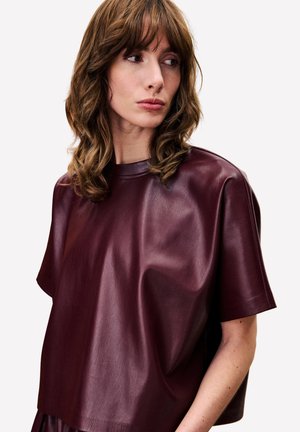 BAZIN - T-shirt basic - bordeaux