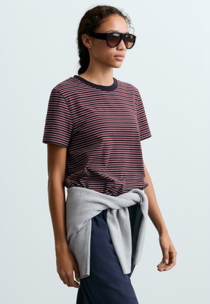 OYSHO, STRIPED SHORT-SLEEVED T-SHIRT - T-shirt imprimé - navy blue