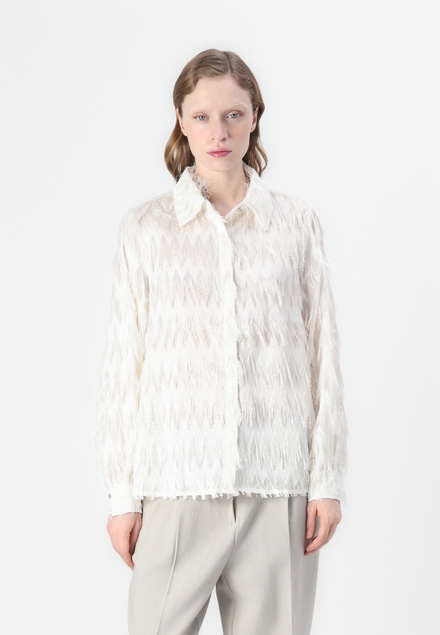 売れ筋商品|||ブルンスバザー シャツ レディース トップス FRILLY ARDADIA SHIRT - Button-down blouse -  white Amazon.com: Jowowha Girls Cotton Pure Ruffle Blouse Long