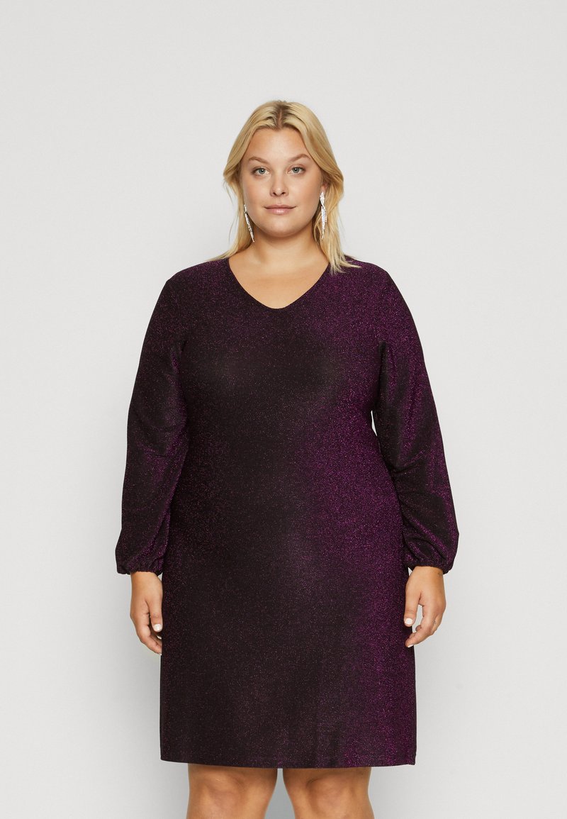 Only Carmakoma Cecilia v-neck dress  brown
