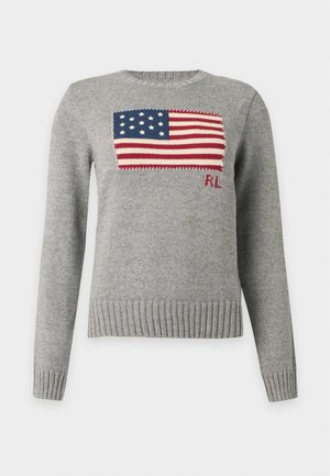 Polo Ralph Lauren, SWEATER PULLOVER - Svetrík - dark vintage heather