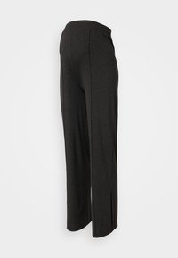MLCHRISSY STRAIGHT PINTUCK SLIT  - Hlače - dark grey melange