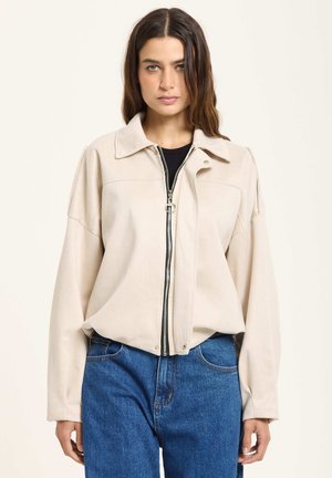 Faux leather jacket - beige
