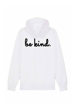 BE KIND BACK EMBROIDERY - Mikina so zipsom - white