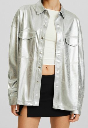 Overhemdblouse - metallic grey