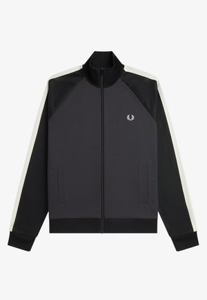 Fred Perry, CONTRAST - Φούτερ με φερμουάρ - anchor grey