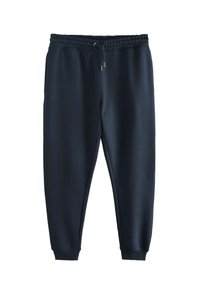 Marineblaue Sweatpants aus weichem Stoff, mit einem elastischen Bund und Kordelzug, schmal zulaufendem Bein und gerippten Bündchen.