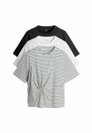 REGULAR FIT - 3 PACK KNOT FRONT  - T-Shirt print - black white stripe