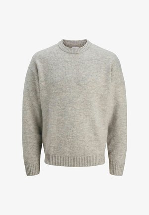Jack & Jones, KNITTED T-SHIRT PLUS SIZE - Pullover - light grey melange