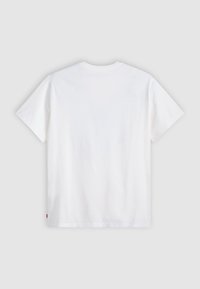 Tricou alb cu mâneci scurte, din bumbac, guler rotund, croială dreaptă, design minimalist, fără modele sau grafice vizibile.