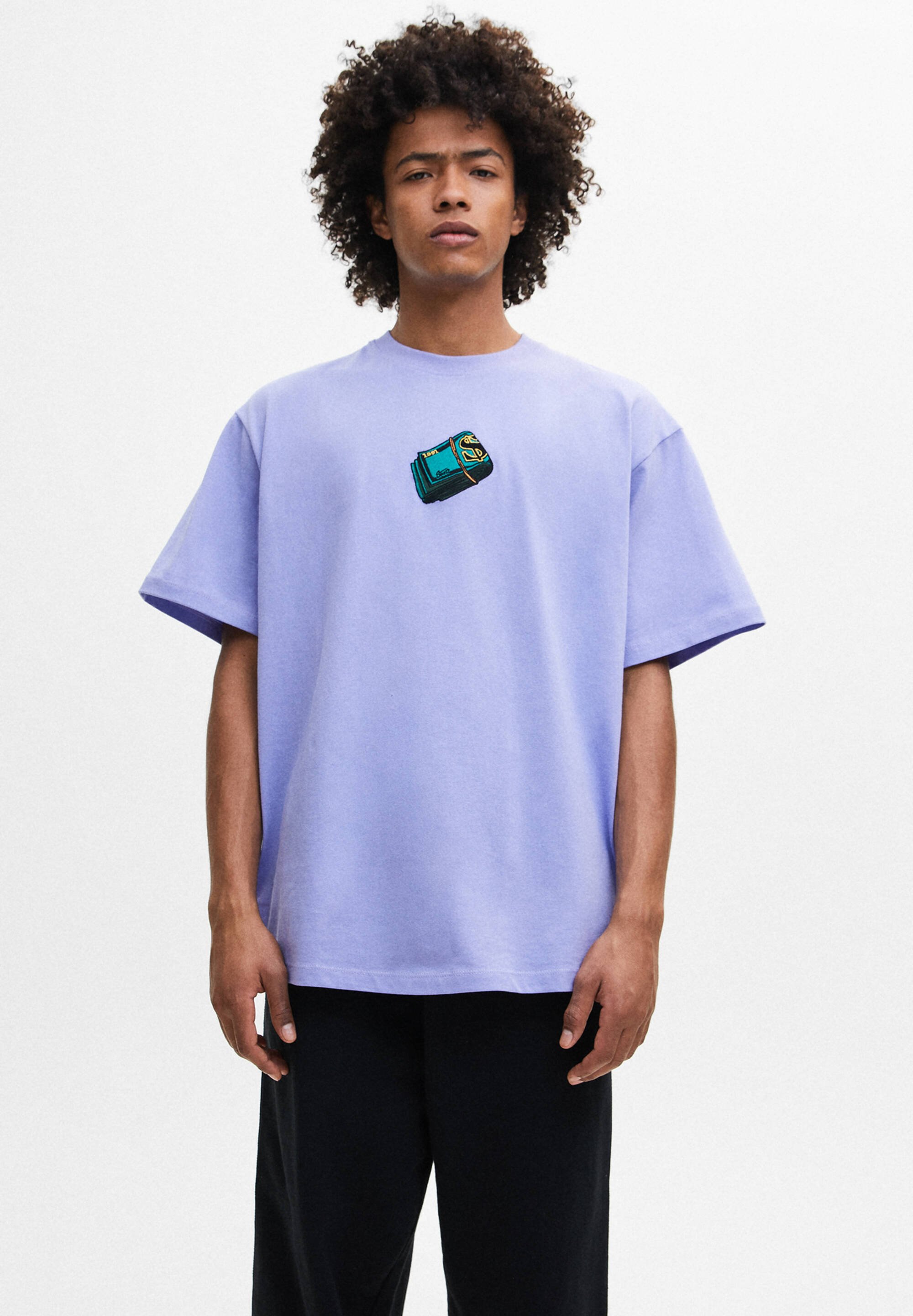 pull and bear purple shirt