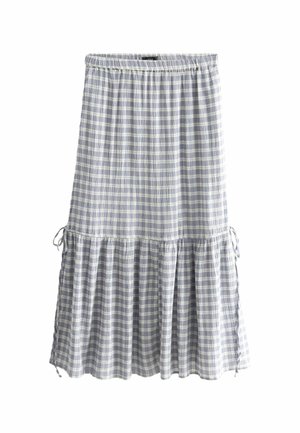 TIERED TALL REGULAR FIT - Maxi sukně - blue check