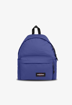 Violet reppu, joka on valmistettu kankaasta, pyöreällä muotoilulla, etupainatuksella ja mustilla yksityiskohdilla, joissa on Eastpak-logo.
