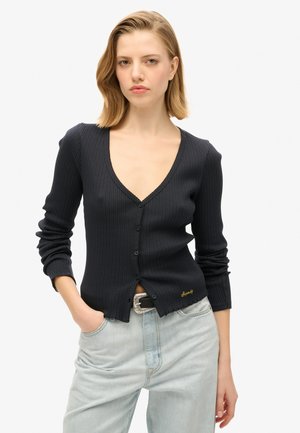 Superdry & Co BUTTON THROUGH LONG SLEEVE - Vest - eclipse navy