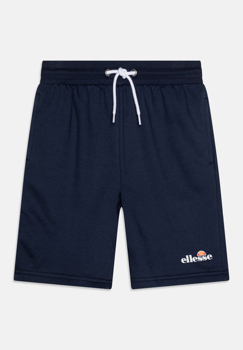 Σκούρο μπλε βαμβακερές βερμούδες με ελαστική μέση και λευκή κορδέλα, με κεντητό λογότυπο στο κάτω αριστερό μέρος. Λείο υλικό.