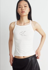 Calvin Klein Jeans OUTLINED STRAPPY TANK - Débardeur - bright white