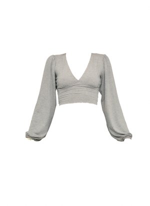 WAL G., CRISSY BACKLESS - T-shirt à manches longues - marl grey