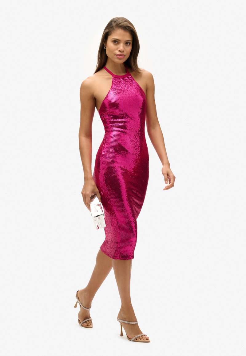 Superdry & Co Cocktailjurk donkerroze Superdry & Co Cocktailjurk donkerroze