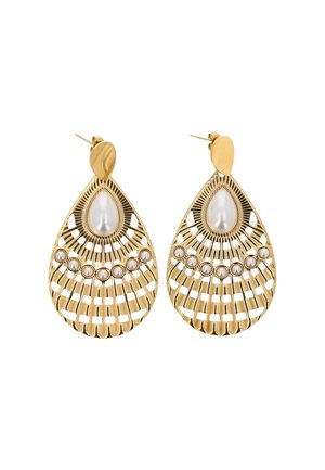 IZIA IZIA EARRINGS - Øreringe - gold-coloured with white