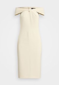 TWIST-FRONT CREPE COCKTAIL DRESS - Cocktailjurk - mascarpone cream