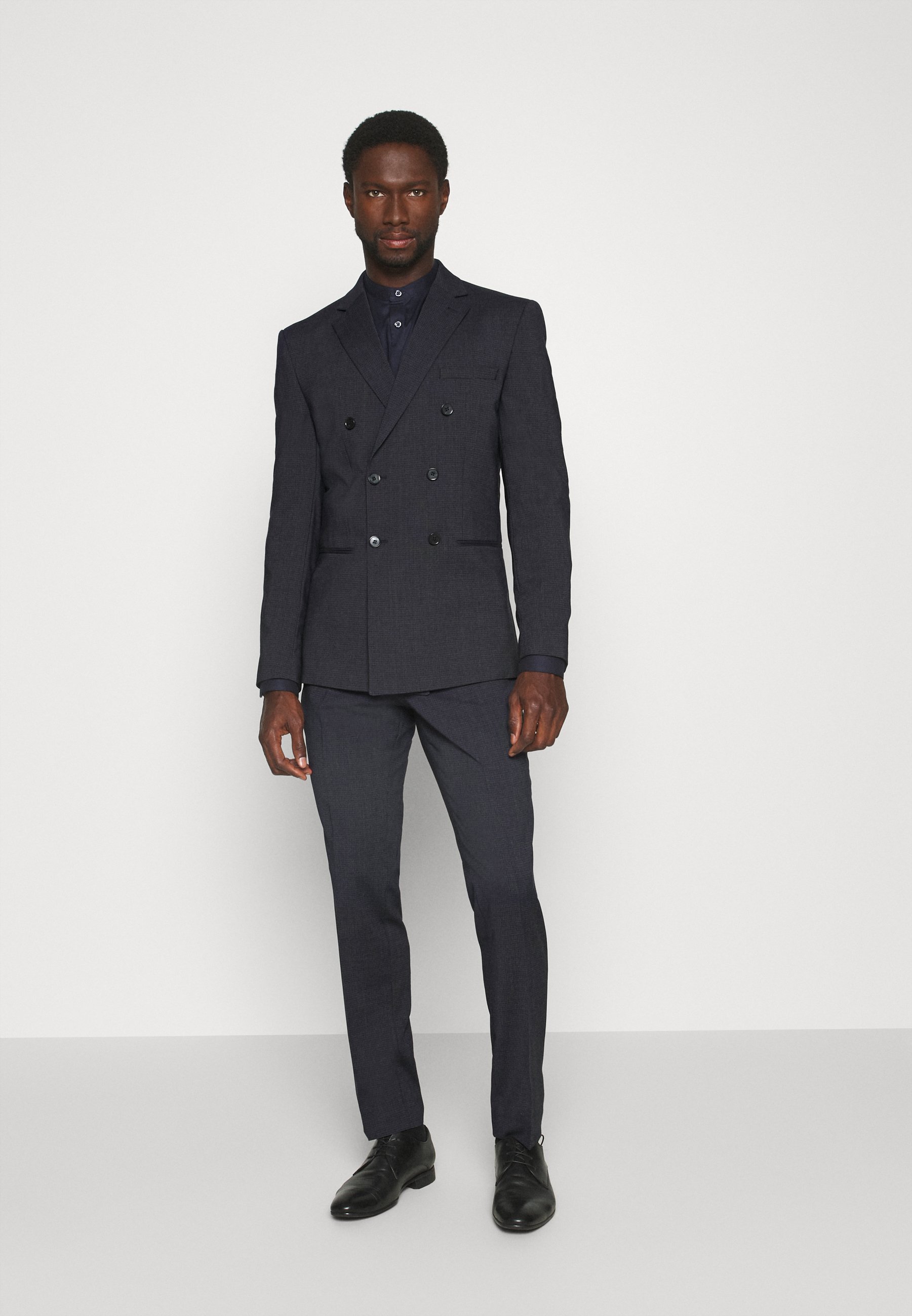 dark navy double breasted suit