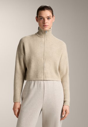 OYSHO CROPPED  HIGH COLLAR  - Vesta na kopčanje - stone