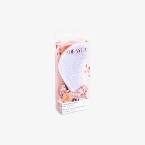 ROSE GOLD HAIR DETANGLER BRUSH + 3 OVERSIZED SATIN SCRUNCHIES - Brush - rosegold