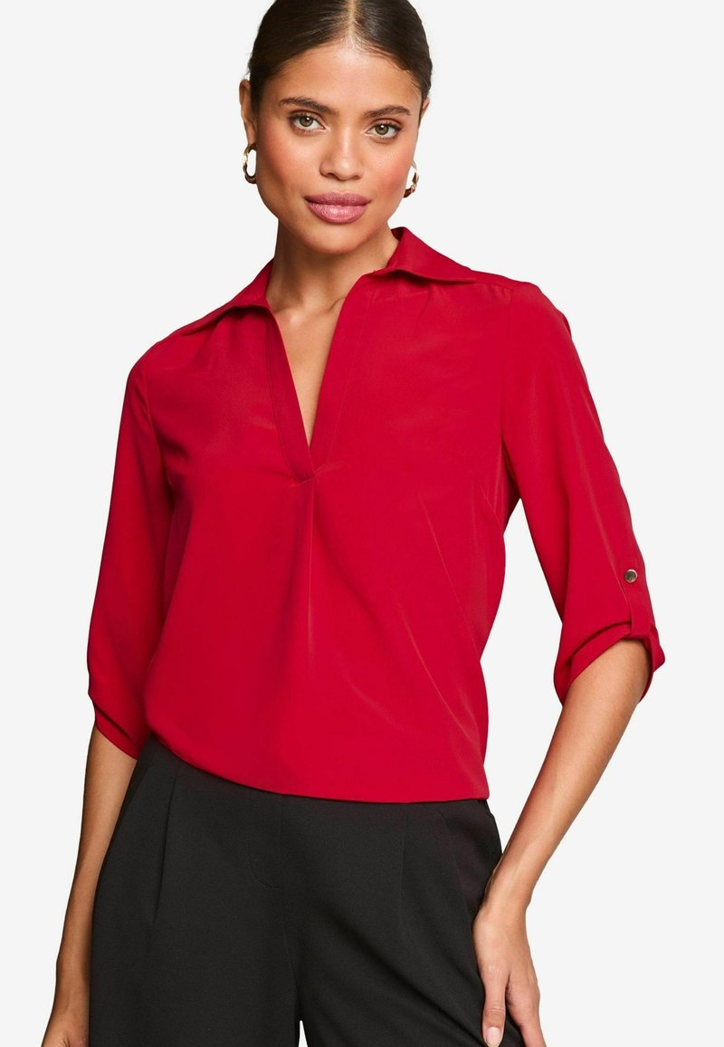 Lipsy V NECK 3/4 SLEEVE COLLARED - REGULAR FIT - Blůza - red