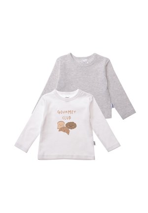 GOURMENT CLUB 2 PACK - Long sleeved top - weiss grau
