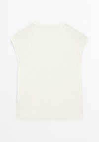 Hvid t-shirt med korte ærmer, lavet af blødt, letvægtsstof, med en rund halsudskæring og en afslappet pasform med raglanærmer.