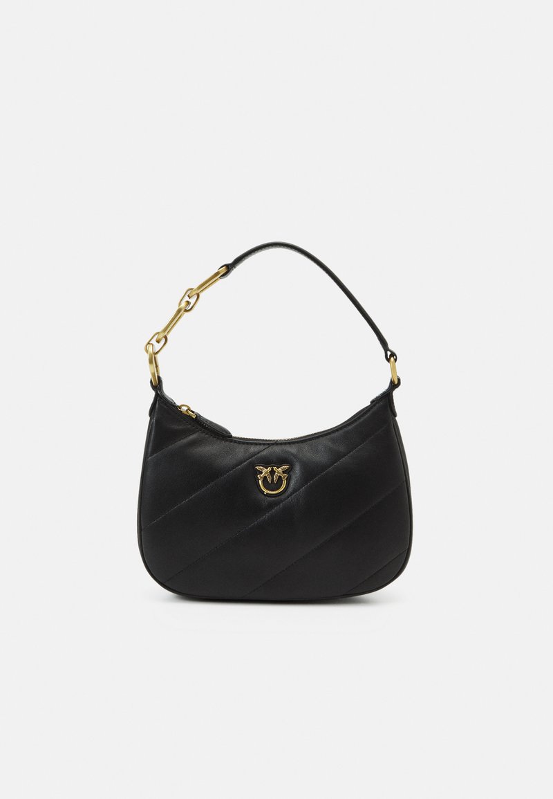 pinko-half-moon-mini-maxi-seta-k-silaukku-nero-antique-gold-musta