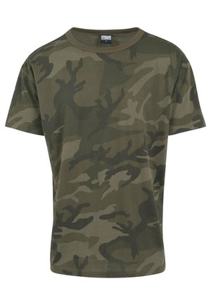 CAMO OVERSIZED - Marškinėliai su spaudiniu - olive camo