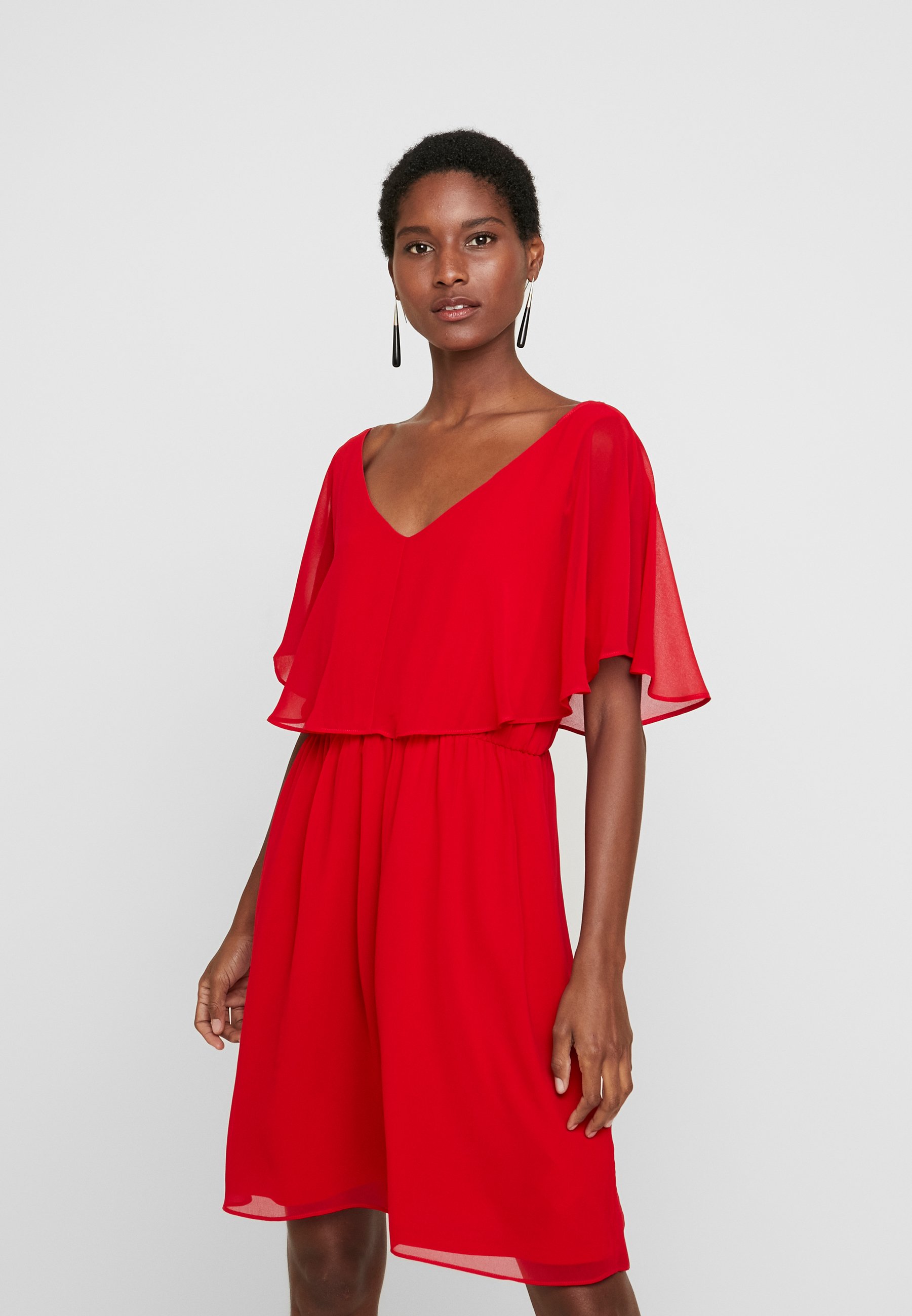 Naf Naf Lazale Cocktailkleid Festliches Kleid Lipstick Rot Zalando De