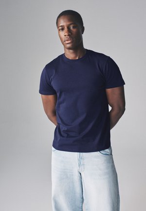 THE SET, REGULAR FIT - SHORT SLEEVE 4 PACK - T-shirt basic - navy neutral white powder blue