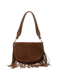 CON SOLAPA Y FLECOS - Bolso de mano - cuero
