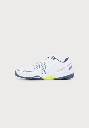 EA7 Emporio Armani CLAY - Pantofi de tenis pe zgură - white/china blue