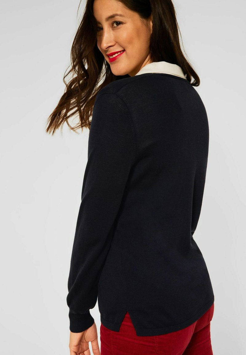 Damen Strickjacken | Street One V-AUSSCHNITT Strickpullover schwarz - TD77040 Damen Strickjacken | Street One V-AUSSCHNITT Strickpullover schwarz - TD77040