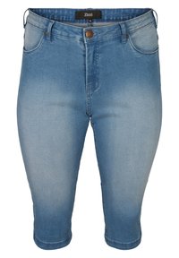 HIGH WAISTED AMY CAPRI  WITH SUPER - Lühikesed teksad - light blue denim
