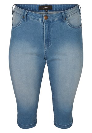 HIGH WAISTED AMY CAPRI  WITH SUPER - Farkkushortsit - light blue denim